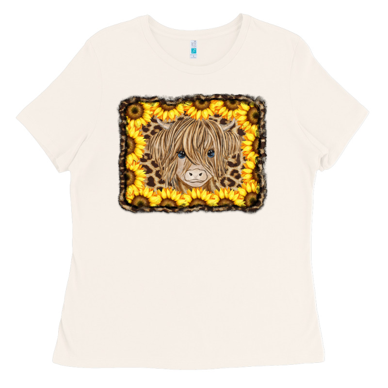 Baby Cow Leopard Sunflowers Ladies Tee by CowCowDesign | Teevron