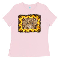 Baby Cow Leopard Sunflowers Ladies Tee | Teevron