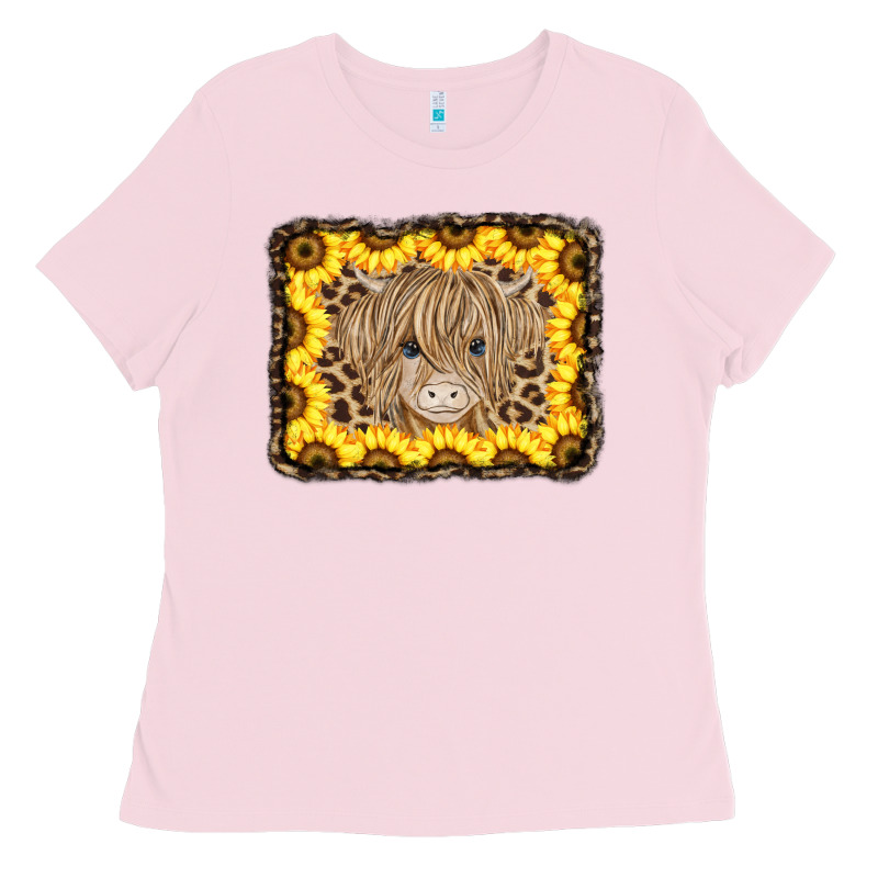 Baby Cow Leopard Sunflowers Ladies Tee by CowCowDesign | Teevron