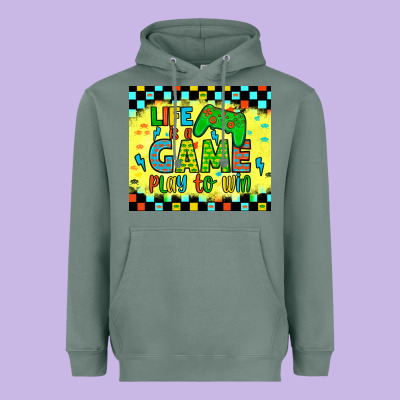Life Is A Game Play To Win Heavyweight Hoodie Designed By Jahusdesignshop