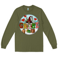Army Green Christmas Gnome Long Sleeve Tee - FaDigitalArtStudio
