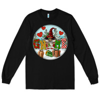 Black Christmas Gnome Long Sleeve Tee - FaDigitalArtStudio
