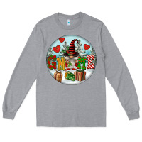 Heather Grey Christmas Gnome Long Sleeve Tee - FaDigitalArtStudio