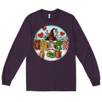 Plum Christmas Gnome Long Sleeve Tee - FaDigitalArtStudio