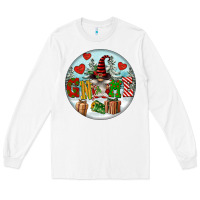 White Christmas Gnome Long Sleeve Tee - FaDigitalArtStudio