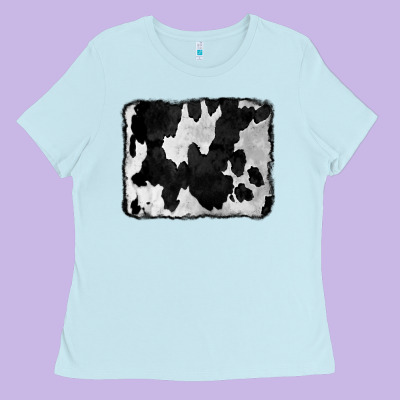 Cowhide Ladies Tee Designed By Cowcowdesign