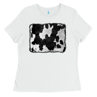 White Cowhide Ladies Tee - CowCowDesign