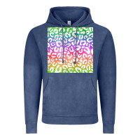 Vintage Denim watercolor rainbow leopard seamless pattern Vintage Hoodie - BundleAndBundleShop
