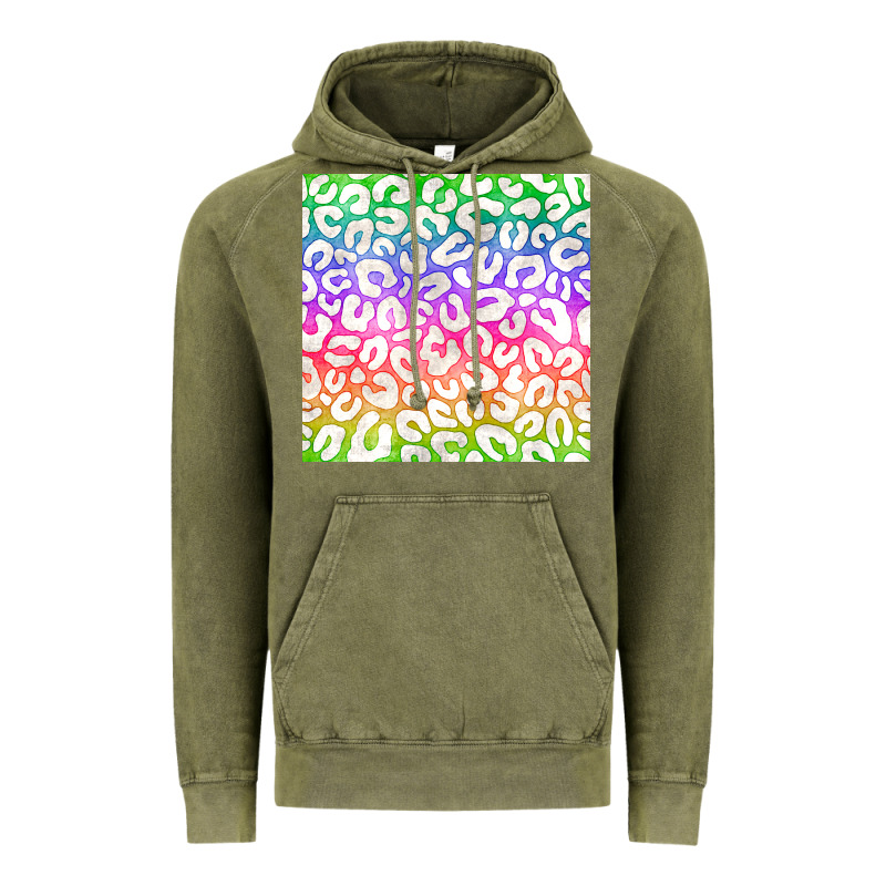 Watercolor Rainbow Leopard Seamless Pattern Vintage Hoodie by BundleAndBundleShop | Teevron