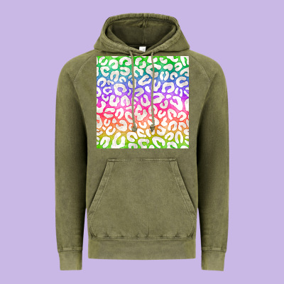 Watercolor Rainbow Leopard Seamless Pattern Vintage Hoodie Designed By Bundleandbundleshop