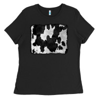 Black Cowhide Ladies Tee - CowCowDesign