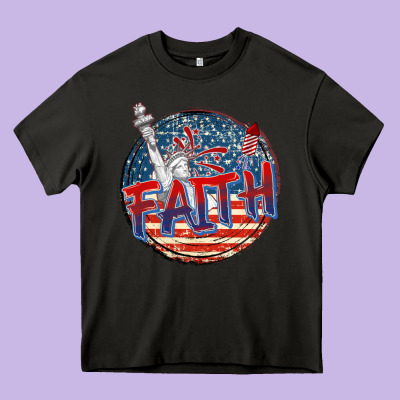 Faith Usa Heavy Core Tee Designed By Cowgirlartshop