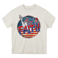Cream faith usa Heavy Core Tee - CowGirlArtShop