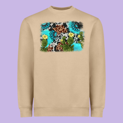 Cactus Gemstone Background Heavyweight Sweatshirt Designed By Adodesignshop