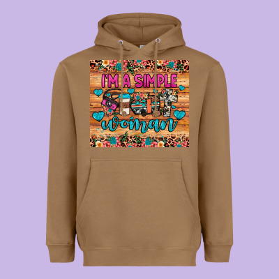 I'm A Simple Woman Heavyweight Hoodie Designed By Jahusdesignshop