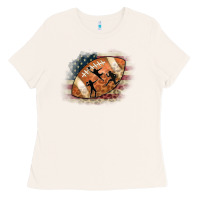 Bone American Football Flag Players Ladies Tee - CowCowDesign