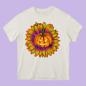 Halloween Sunflower Heavy Core Tee Designed By Ranaportraitstore