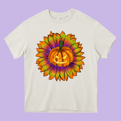 Halloween Sunflower Heavy Core Tee Designed By Ranaportraitstore