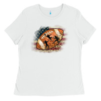 White American Football Flag Players Ladies Tee - CowCowDesign