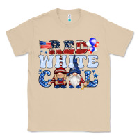 Mushroom Red white cool with gnomies 4th of july Classic Tee - HowdyJamesFarm