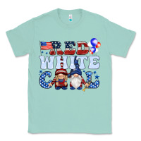 Seafoam Red white cool with gnomies 4th of july Classic Tee - HowdyJamesFarm