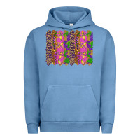 Pigment Pebble Blue mardi gras brushstrokes Urban Hoodie - RanaPortraitStore