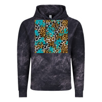 Cloud Black turquoise glitter cowhide leopard seamless pattern Vintage Hoodie - BundleAndBundleShop