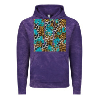 Cloud Purple turquoise glitter cowhide leopard seamless pattern Vintage Hoodie - BundleAndBundleShop