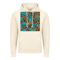 Vintage Artic turquoise glitter cowhide leopard seamless pattern Vintage Hoodie - BundleAndBundleShop