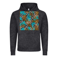 Vintage Black turquoise glitter cowhide leopard seamless pattern Vintage Hoodie - BundleAndBundleShop