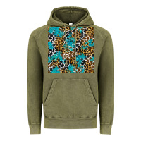 Vintage Olive turquoise glitter cowhide leopard seamless pattern Vintage Hoodie - BundleAndBundleShop