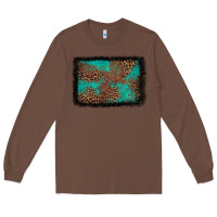 Chestnut western leopard turquoise glitter tooled leather Long Sleeve Tee - FaDigitalArtStudio