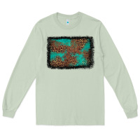 Matcha western leopard turquoise glitter tooled leather Long Sleeve Tee - FaDigitalArtStudio