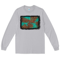 Moon Dust western leopard turquoise glitter tooled leather Long Sleeve Tee - FaDigitalArtStudio