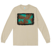 Mushroom western leopard turquoise glitter tooled leather Long Sleeve Tee - FaDigitalArtStudio