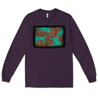 Plum western leopard turquoise glitter tooled leather Long Sleeve Tee - FaDigitalArtStudio