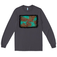 Smoke western leopard turquoise glitter tooled leather Long Sleeve Tee - FaDigitalArtStudio