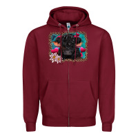 Burgundy v.d belted galloway cow Zipper Hoodie - AdoDesignShop