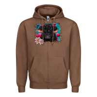 Chestnut v.d belted galloway cow Zipper Hoodie - AdoDesignShop