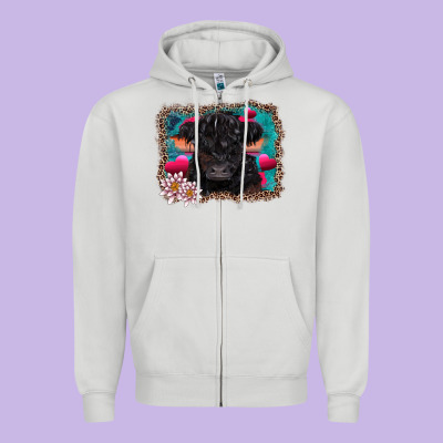 V.d Belted Galloway Cow Zipper Hoodie Designed By Adodesignshop