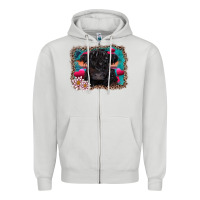 Dove Grey v.d belted galloway cow Zipper Hoodie - AdoDesignShop