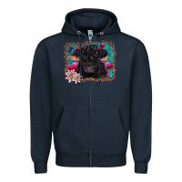 Navy v.d belted galloway cow Zipper Hoodie - AdoDesignShop