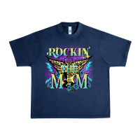 Navy Rockin' the mom Mother's Day Urban Heavy Tee - FaDigitalArtStudio