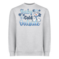 Heather Grey baby it's cold outside Heavyweight Sweatshirt - AdoDesignShop