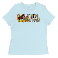 Baby Blue Cowgirl Horse Min Ladies Tee - CowCowDesign
