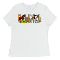 White Cowgirl Horse Min Ladies Tee - CowCowDesign