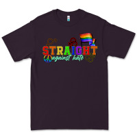 Plum Straight agains hate Premium Tee - CowGirlArtShop