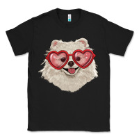 White Pomeranian With Love Glasses Classic Tee | Teevron
