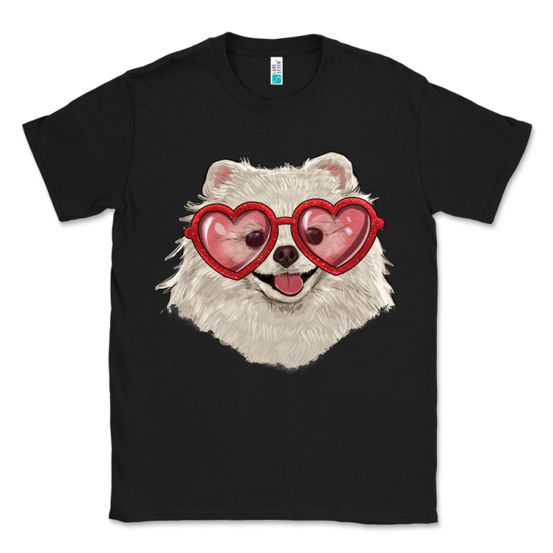 White Pomeranian With Love Glasses Classic Tee by RanaPortraitStore | Teevron