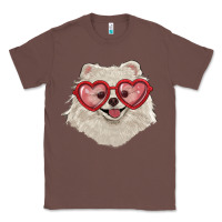 Chestnut white pomeranian with love glasses Classic Tee - RanaPortraitStore
